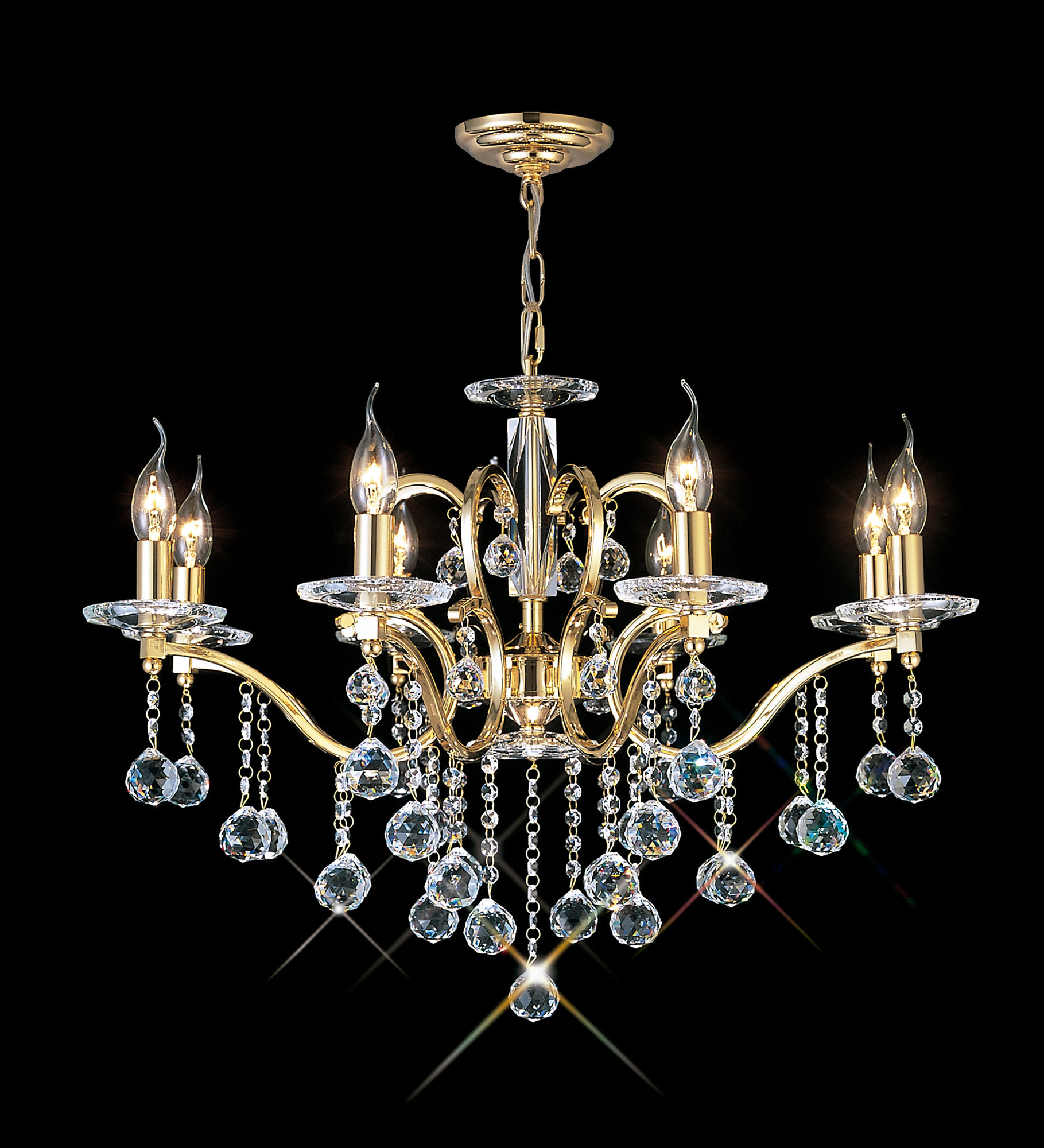 IL30228  Zinta Crystal Chandelier 8 Light French Gold